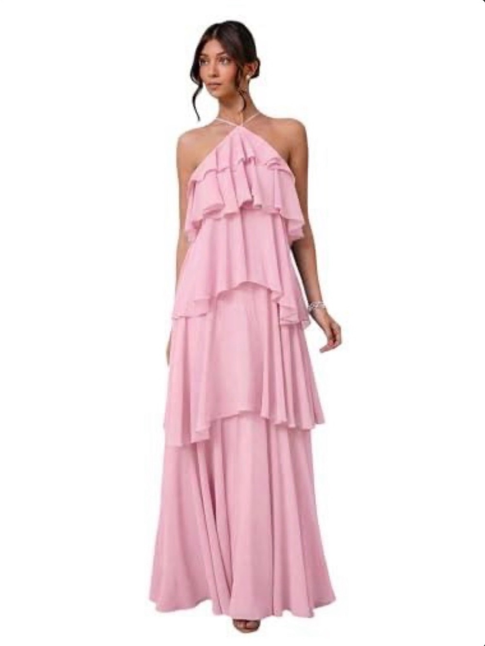 SOLY HUX Women's Sundresses Ruffle Layered Halter Flowy Maxi Dress